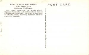 Quilcene Washington Pyatts Cafe and Hotel Vintage Postcard AA29636