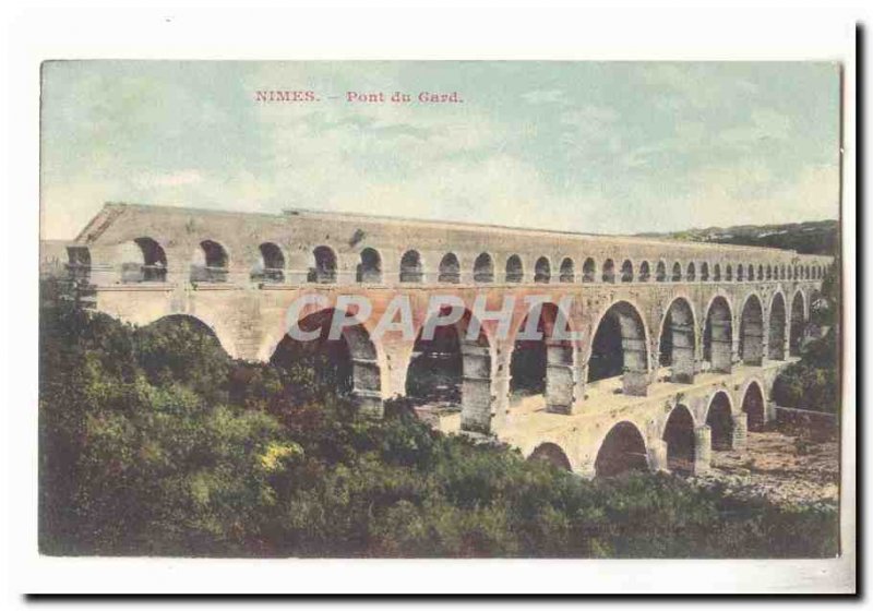 Old Postcard Nimes Pont du Gard
