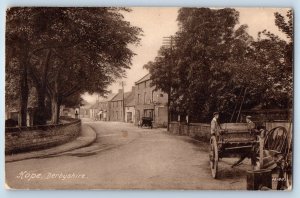 England Postcard Road Scene in Hope Derbyshire c1910 Antique Posted