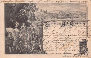 GRUSS aus ARNSBERG GERMANY-ROYALTY VIEW-PANORAMA~1899 J STABL ARTIST POSTCARD