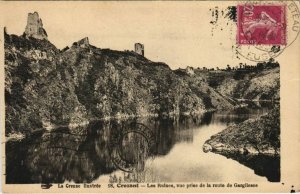 CPA CROZANT Les Ruines - Vue prise de la Route de Gargilesse (1143810)