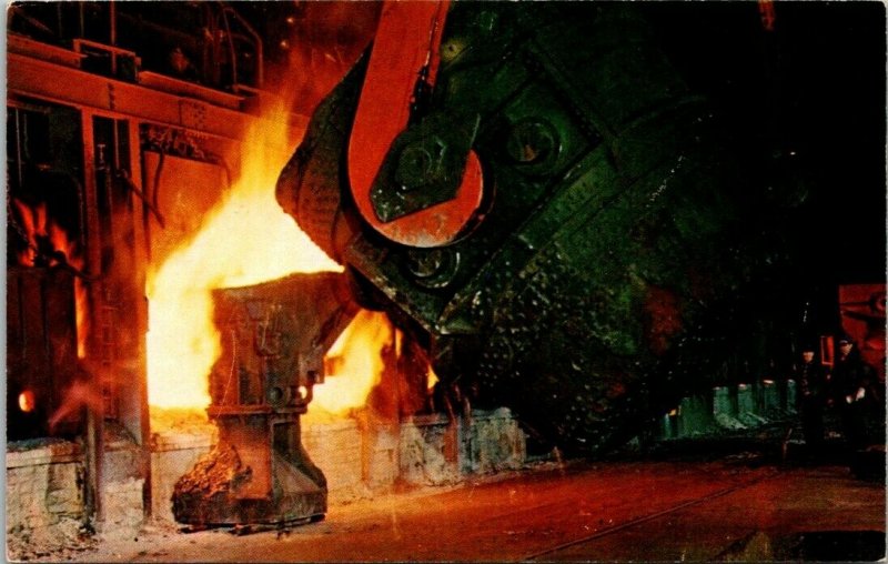 Postcard~Open Hearth Furnace~Gary Steel Works~U.S. Steel Corp.~Gary, Indiana~A16