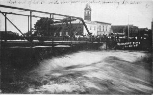 H57/ Rochester sota RPPC Postcard c1908 Flood Disaster Bridge People 177