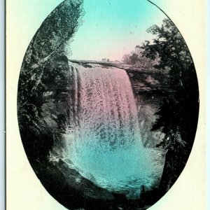 c1910s Minneapolis, Minn. Minnehaha Falls Postcard Hand Spray Painted Egg A24