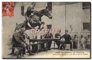 Old Postcard Horse Riding Equestrian Chambery Dragons 4th jump Exercise The t...