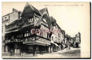Old Postcard Lisieux Old houses in the high street