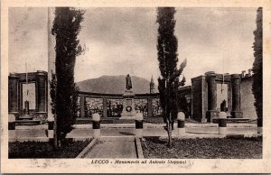 Vtg Lecco Monumento ad Antonio Stoppani Scultura Bronzea Italy 1910s Postcard