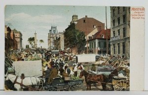 Canada Montreal Jacques Cartier Square Market Day c1900s Postcard O11