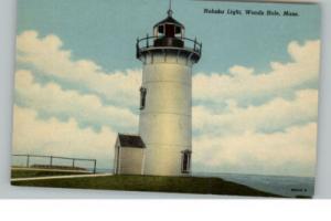 WOODS HOLE MA Nobska Light Lighthouse Old Postcard