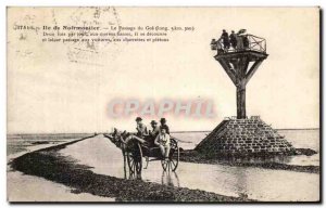 Old Postcard Ile de Noirmoutier The Passage of God twice a day