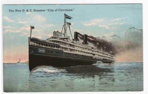 Steamer City of Cleveland D&C Line 1910c postcard