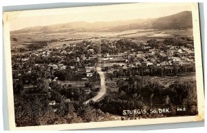 1930-50 Sturgis Dakota South Rppc Real Photo Postcard Sd Hills Black Bird's Eye 