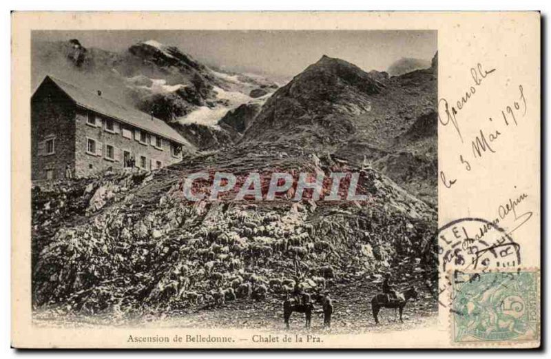 Ascension Belledonne - Chalet Pra - ass - donkey - Old Postcard
