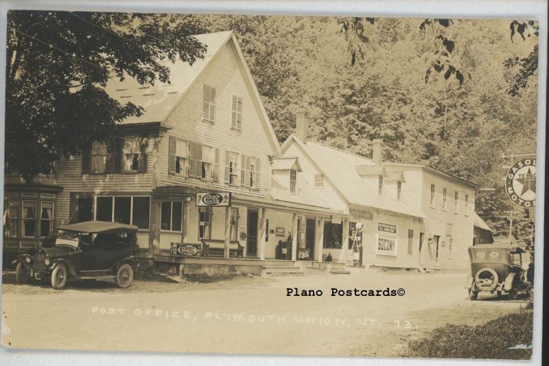 PLYMOUTH UNION, VERMONT POST OFFICE &ROADSIDE GROCERY RPPC REAL PHOTO POSTCARD