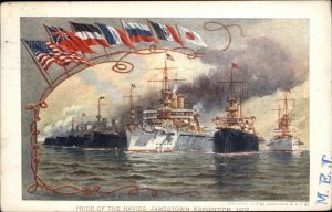 1907 Jamestown Expo #103 US Navy Battleships Used 06/06/07 Postcard