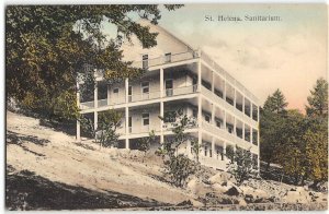 St. Helena Sanitarium, Napa Valley, CA 1910s Hand-Colored Vintage Postcard