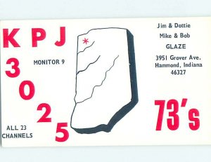 Pre-1980 RADIO CARD - CB HAM OR QSL Hammond Indiana IN AH1286