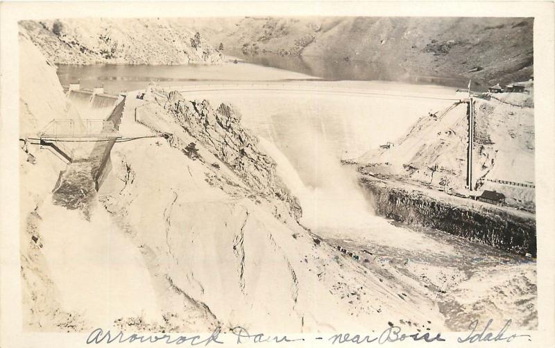 c1918 RPPC Postcard; Arrowrock Dam, Boise River ID Elmore / Boise County View 2