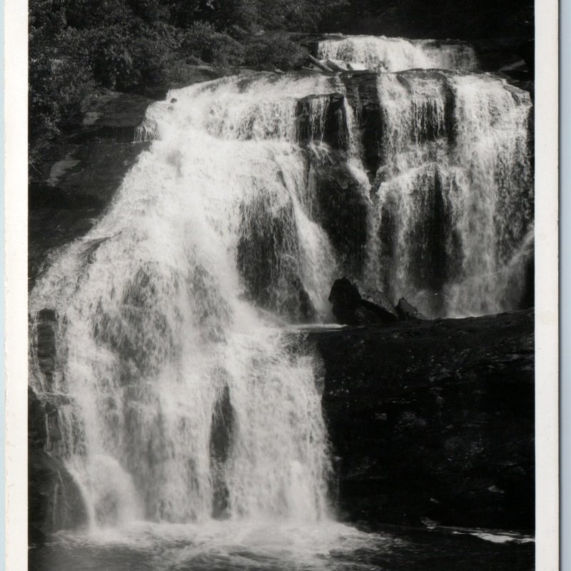 c1940s Tellico Plains, TN RPPC Bald River Falls Cherokee Forrest Park Photo A200
