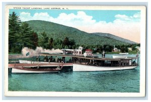 c1920's Steam Yacht Landing Lake George New York NY Posted Vintage Postcard 