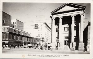 Business Section Edmonton Alberta Imperial Bank 1944 CNR Real Photo Postcard H10