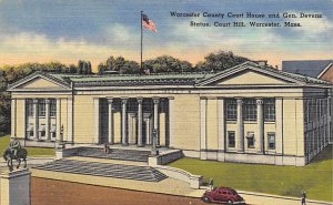 Worcester County Court House  Gen Devens Statue Worcester, Massachusetts USA