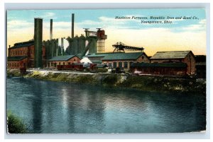 c1910 Hazleton Furnaces, Republic Iron And Seel Youngstown, OH. Postcard F184E