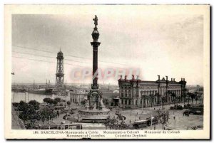 Old Postcard Barcelona Monumento a Columbus