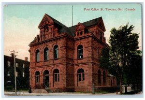 1911 Post Office Building St. Thomas Ontario Canada Posted Antique Postcard