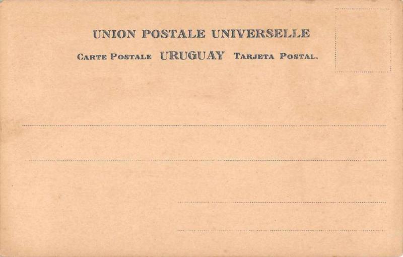 Uruguay Stamp Card and Crest Antique Postcard J55702