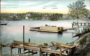 South Bristol Maine Gasoline Float Refueling c1900-20s Vintage Postcard