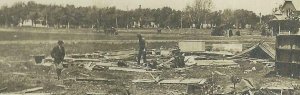 Kearney NEBRASKA 1908 TORNADO RUINS Disaster S.D. BUTCHER & SON People Searching