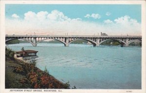 Illinois Rockford Jefferson Street Bridge Curteich