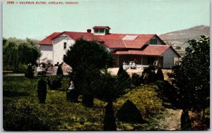 Ashland Oregon OR, Sulphur Baths, Front Lawn House, Green Grass Yard, Postcard