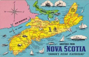 Greetings From Nova Scotia With Map