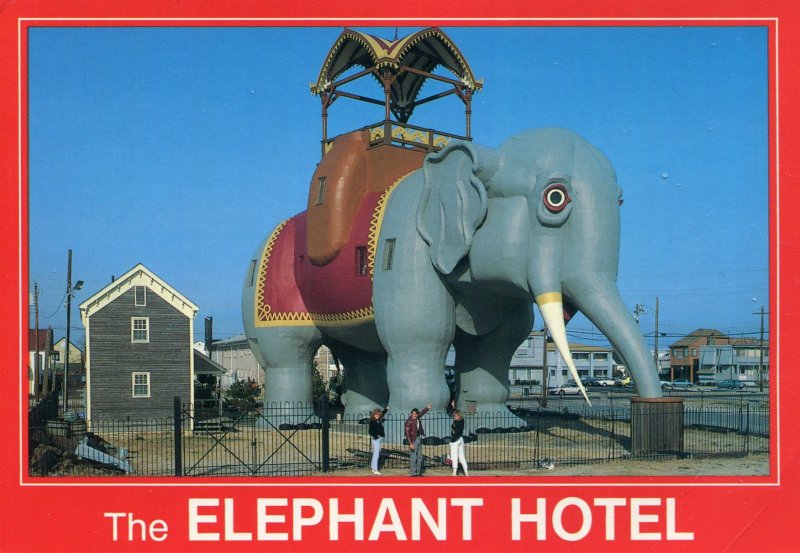 MARGATE NJ NEAR ATLANTIC CITY ELEPHANT HOTEL UNUSED CONTINENTAL CHROME POSTCARD