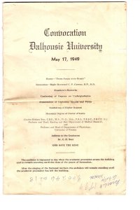 1949 Dalhousie University, Halifax, Convocation Program Booklet, Gradute Lists