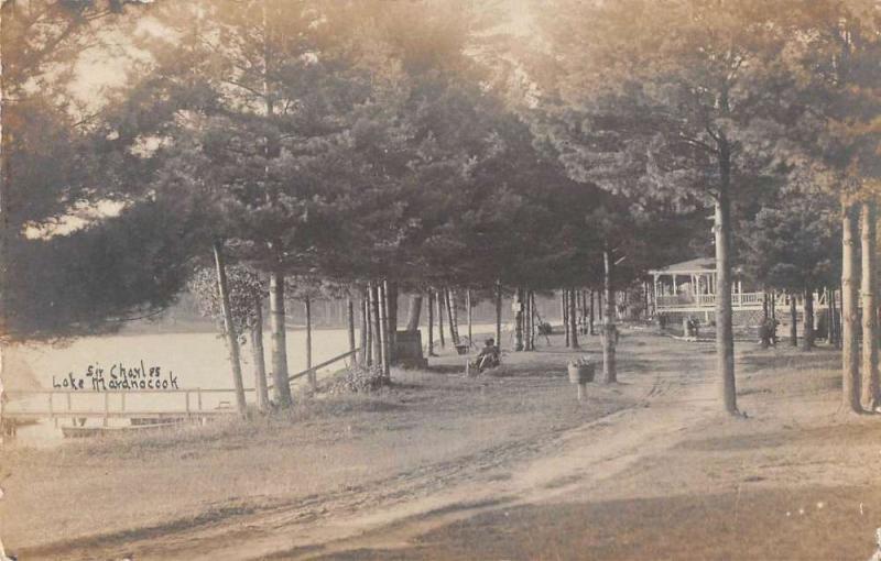 Lake Maranacook Maine Waterfront Real Photo Antique Postcard K78834