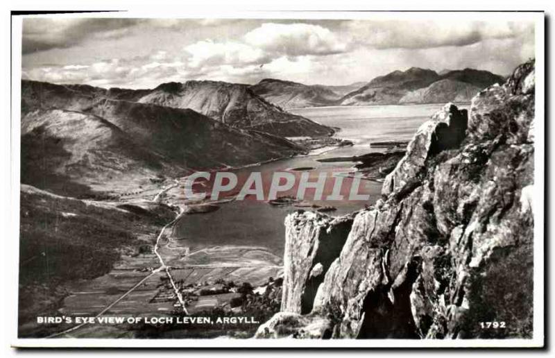 Old Postcard Bird's Eye View of Loch Leven Argyll