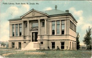 Public Library, South Street, St. Joseph, Mo., Miss Ethel Burton, Postcard