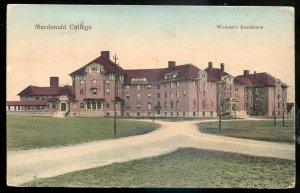 h751 - MONTREAL Quebec Postcard 1915 Macdonald College Women's Residence