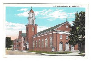 VA M.E. Church South Williamsburg Virginia Vintage Louis Kaufmann Postcard