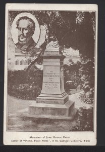 DC WASHINGTON Monument of John Howard Payne author of Home Sweet Home ~ WB