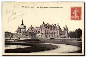Old Postcard Chantilly Chateau Facade North East
