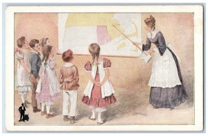 Children Teacher Map School Walkover Shoes Advertising Cape Cod MA Postcard