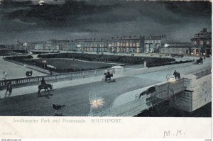 SOUTHPORT, UK, 1900-10s ; Southmarine Park & Promenade at night
