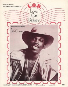 Billy Ocean L.O.D. Love On Delivery 1970s Disco R&B Soul Sheet Music