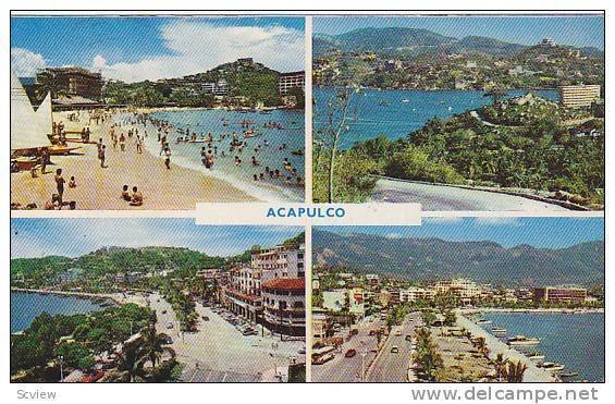 4Views Of Acapulco, Bathing Beach, Mexico, 1940-1960s