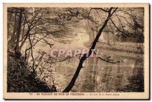 Old Postcard Strolling Au Bois De Vincennes Lake Yellow Door