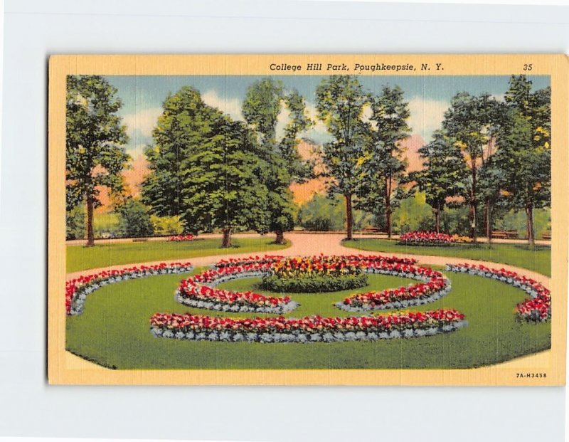 Postcard College Hill Park, Poughkeepsie, New York